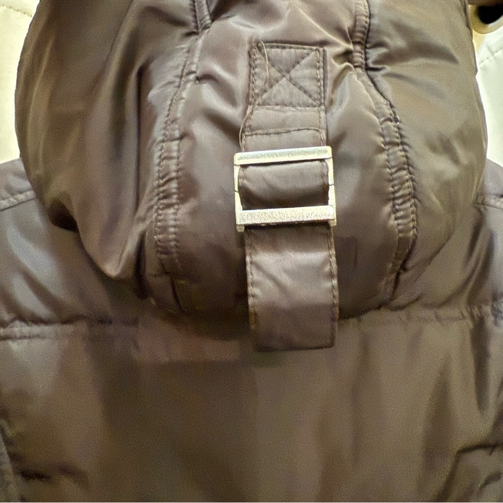 Saks Fifth Avenue Women’s Down Puffer Coat Jacket XS Removable Hood Deep Brown - Picture 6 of 17